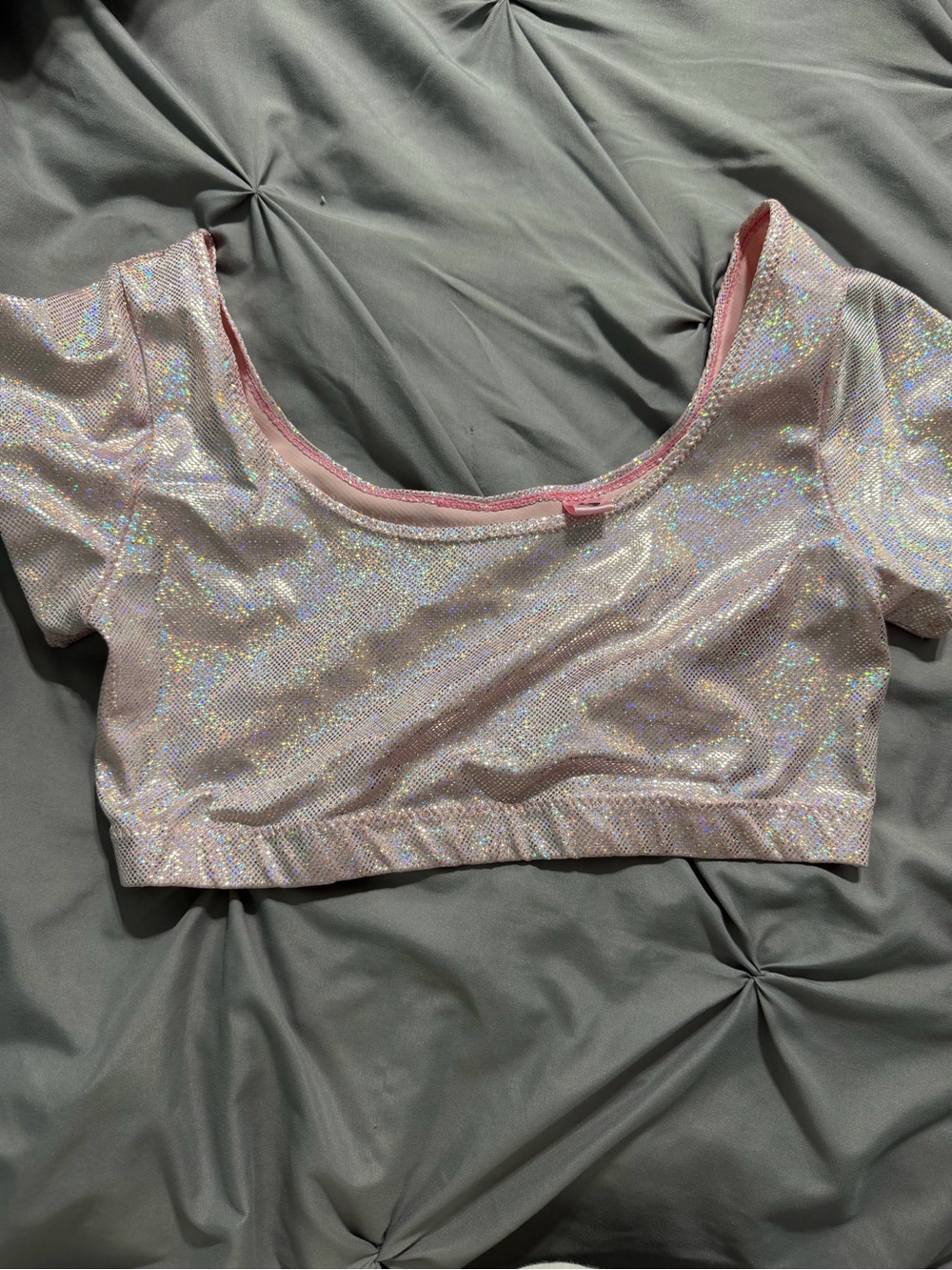 Holographic Pink Crop Top
